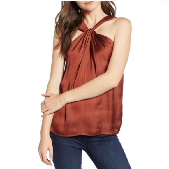 Trouve Tops - Trouvé Nordstrom Twist Front Sleeveless Halter Top
